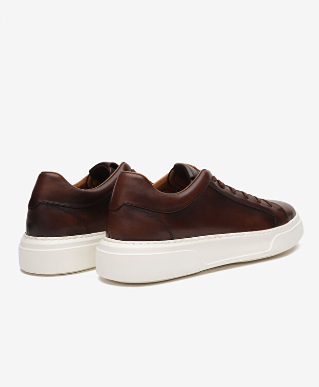 Erkek Kahverengi Hakiki Deri Sneaker Ayakkabı - 4
