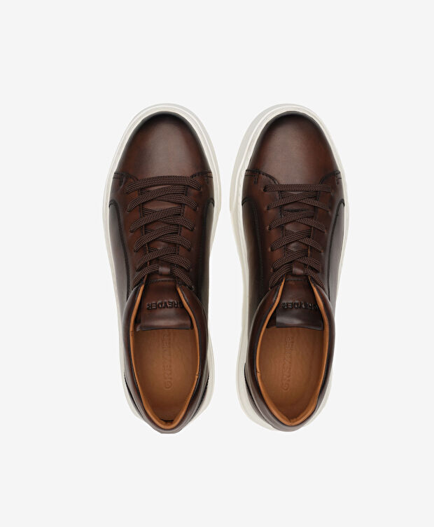 Erkek Kahverengi Hakiki Deri Sneaker Ayakkabı - 5