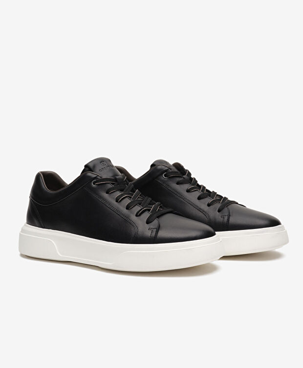Erkek Siyah Hakiki Deri Sneaker Ayakkabı - 3