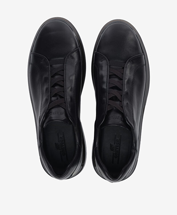 Erkek Siyah Hakiki Deri Sneaker Ayakkabı - 5