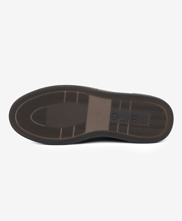 Erkek Siyah Hakiki Deri Sneaker Ayakkabı - 6