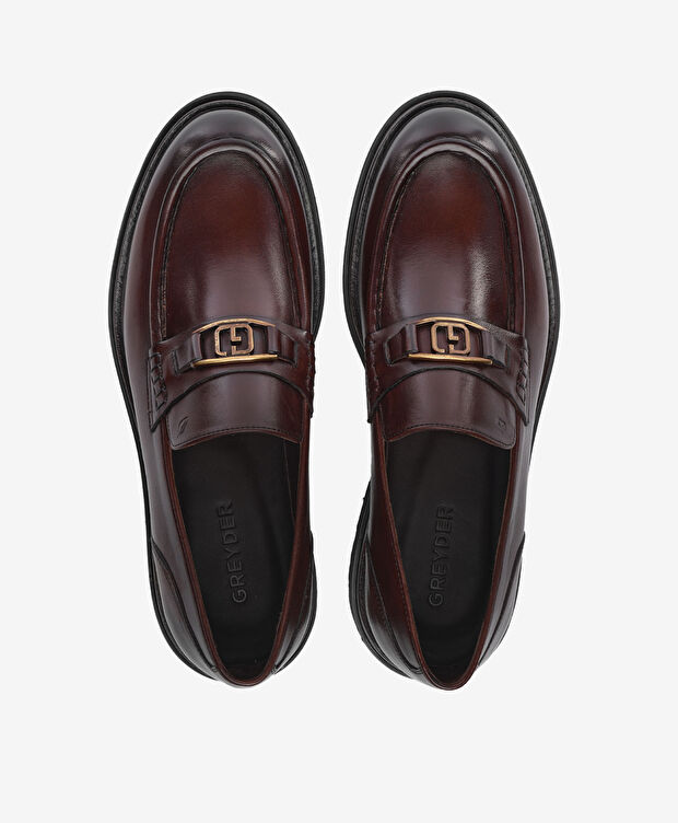 Erkek Kahverengi Hakiki Deri Loafer Ayakkabı - 5