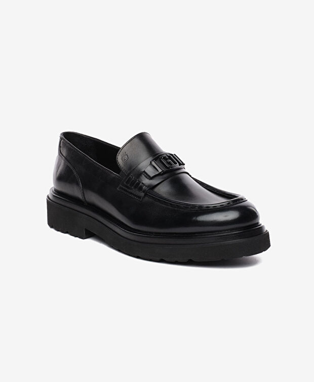 Erkek Siyah Hakiki Deri Loafer Ayakkabı - 2