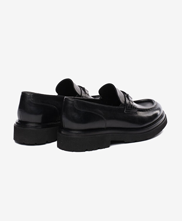 Erkek Siyah Hakiki Deri Loafer Ayakkabı - 4