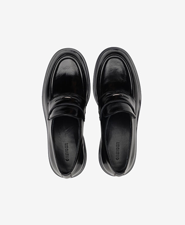 Kadın Siyah Hakiki Deri Loafer Ayakkabı - 5