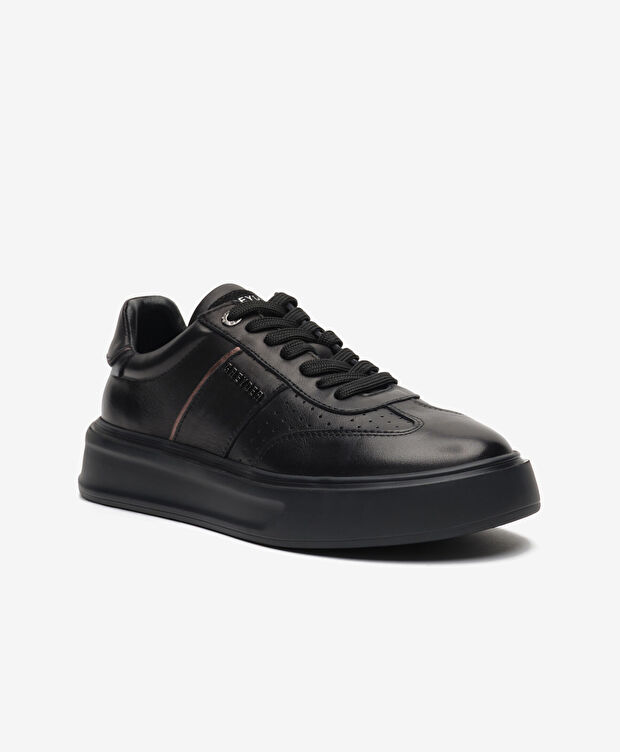 Kadın Siyah Hakiki Deri Sneaker Ayakkabı - 2
