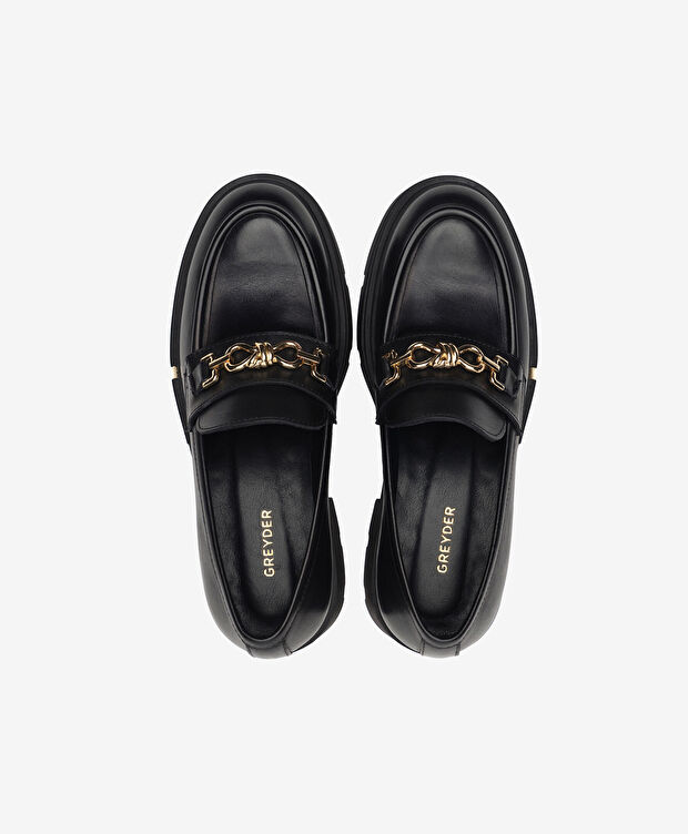 Kadın Siyah Hakiki Deri Loafer Ayakkabı - 5