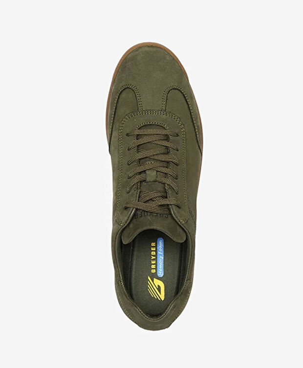 Erkek Haki Hakiki Deri Casual Ayakkabı - 4