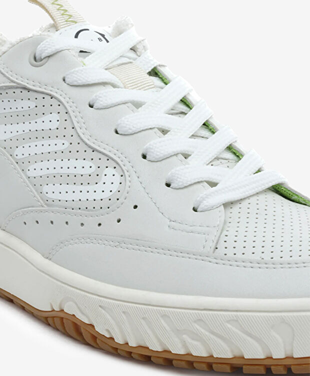 Erkek Kirli Beyaz Hakiki Deri Sneaker Ayakkabı - 5