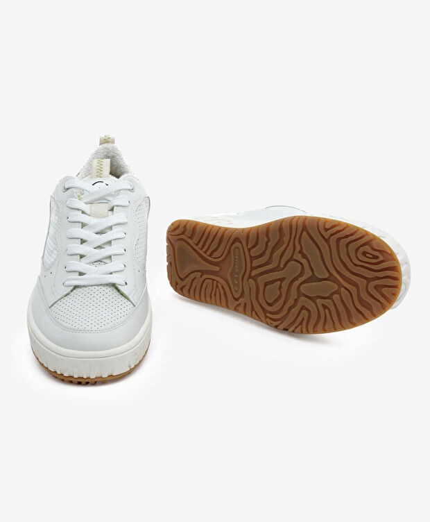 Erkek Kirli Beyaz Hakiki Deri Sneaker Ayakkabı - 6