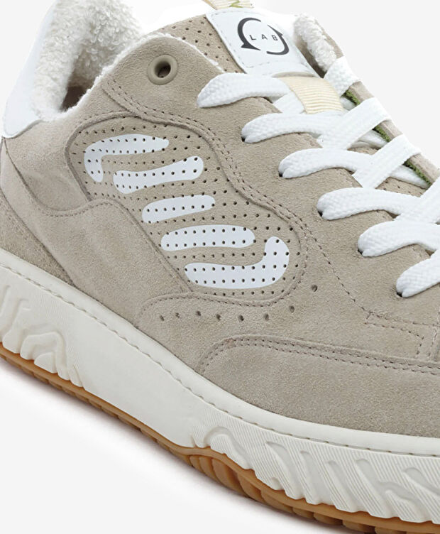 Erkek Ekru Hakiki Deri Sneaker Ayakkabı - 5