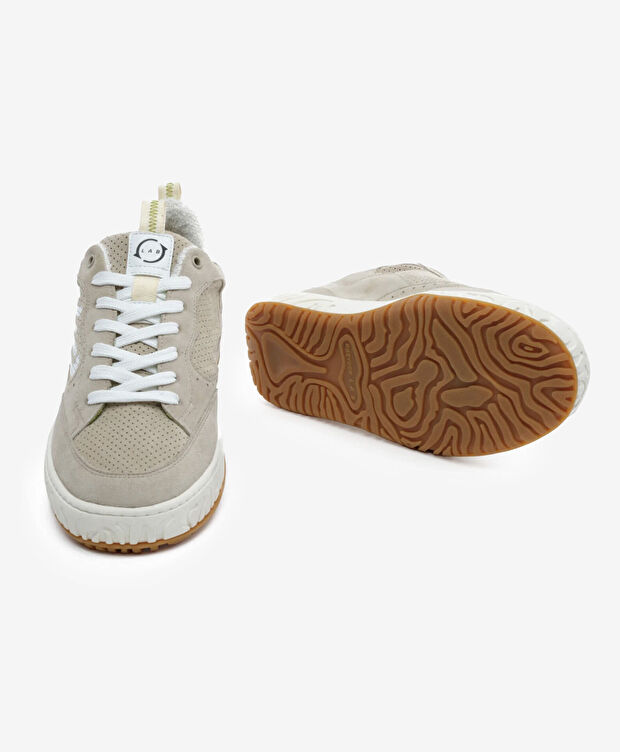 Erkek Ekru Hakiki Deri Sneaker Ayakkabı - 6