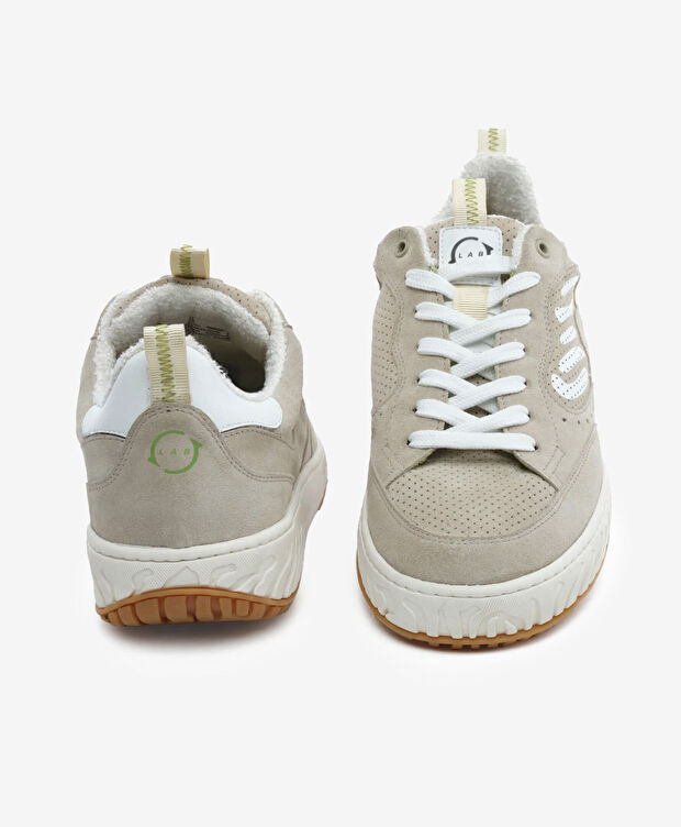 Erkek Ekru Hakiki Deri Sneaker Ayakkabı - 7