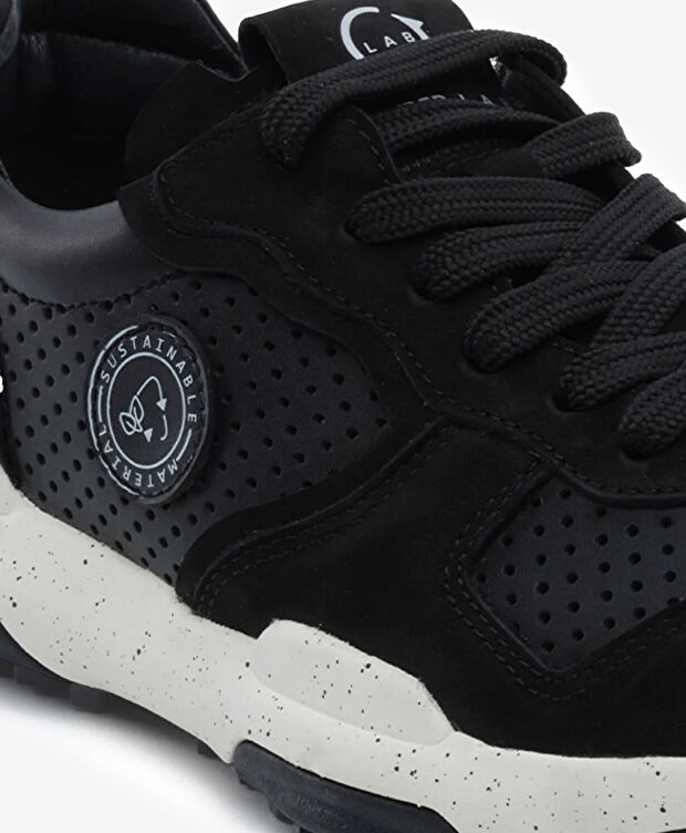 Erkek Siyah Hakiki Deri Spor Ayakkabı - 5