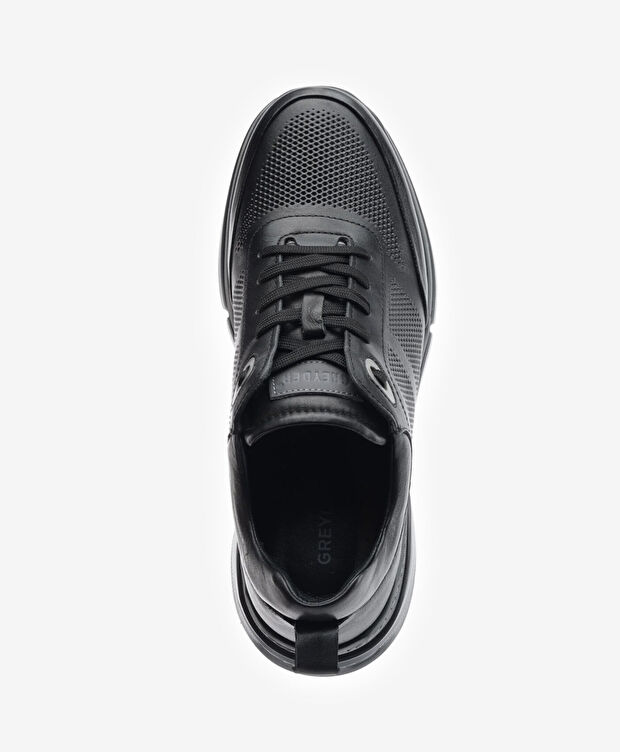 Erkek Siyah Hakiki Deri Casual Ayakkabı - 4