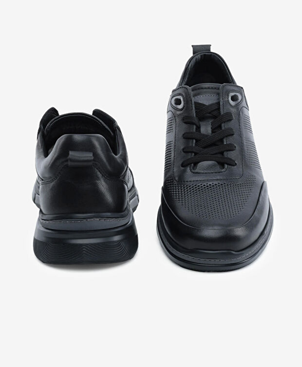 Erkek Siyah Hakiki Deri Casual Ayakkabı - 7