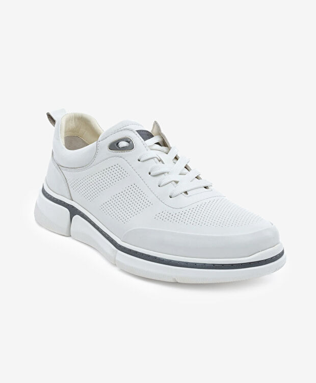 Erkek Beyaz Hakiki Deri Casual Ayakkabı - 2