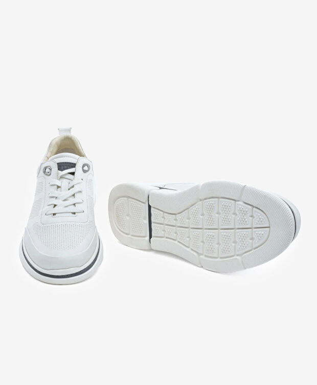 Erkek Beyaz Hakiki Deri Casual Ayakkabı - 6