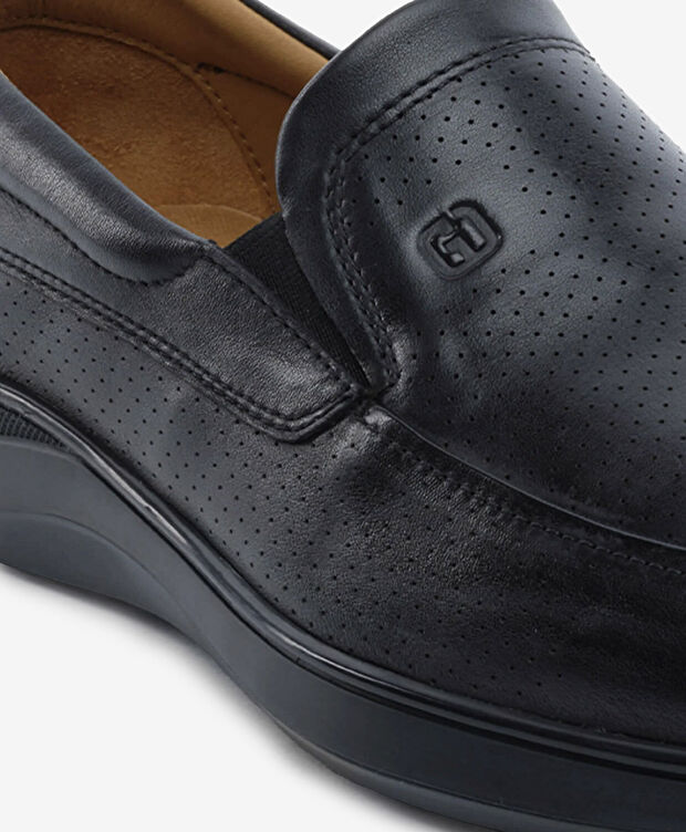 Erkek Siyah Hakiki Deri Comfort Ayakkabı - 5