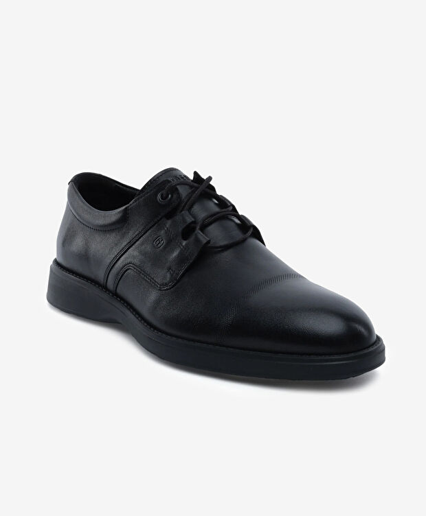 Erkek Siyah Hakiki Deri Oxford Ayakkabı - 2