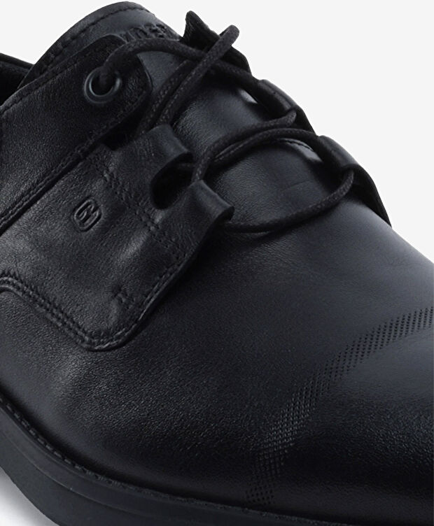 Erkek Siyah Hakiki Deri Oxford Ayakkabı - 5