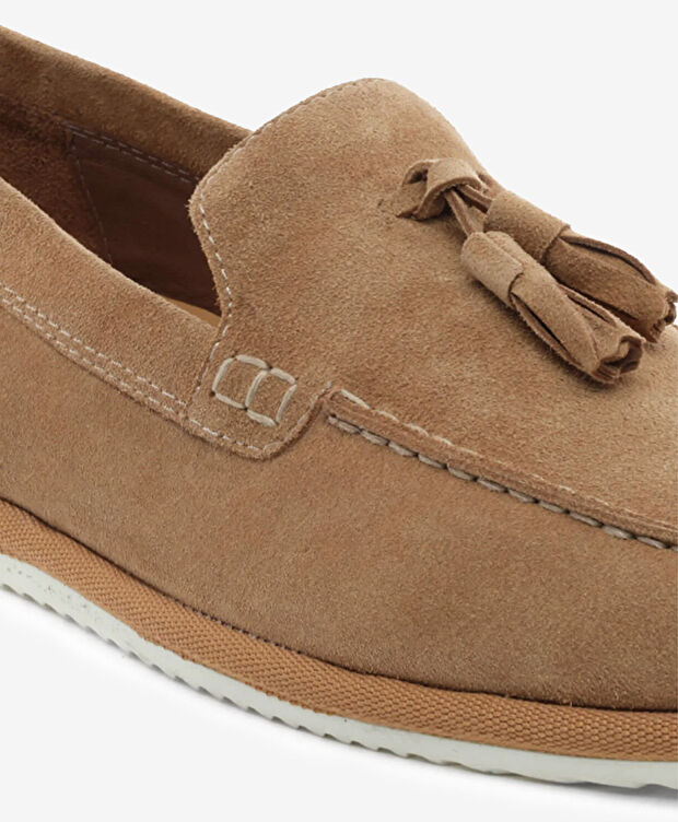 Erkek Taba Hakiki Deri Loafer Ayakkabı - 5