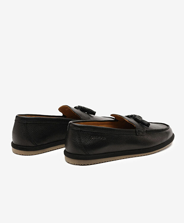 Erkek Siyah Hakiki Deri Loafer Ayakkabı - 3