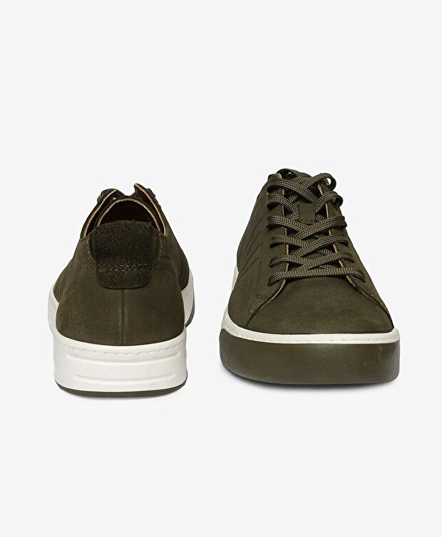 Erkek Haki Hakiki Deri Sneaker Ayakkabı - 7