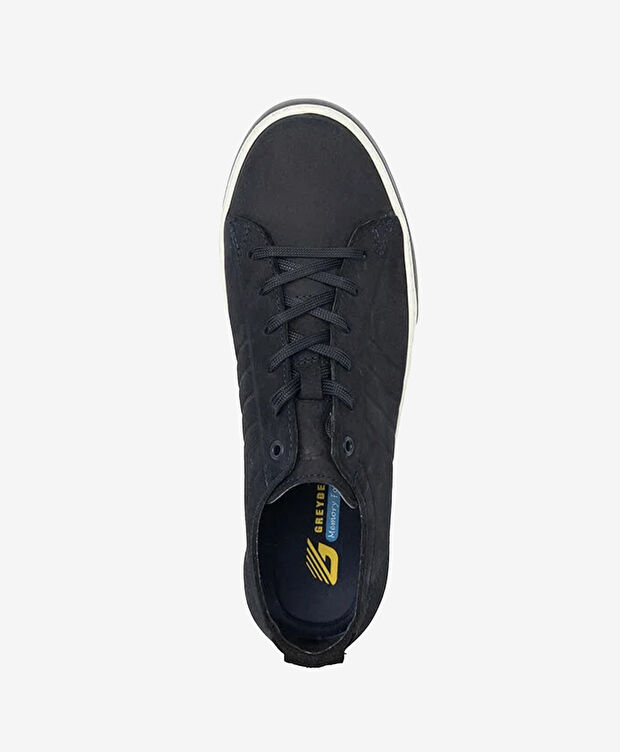 Erkek Lacivert Hakiki Deri Sneaker Ayakkabı - 4