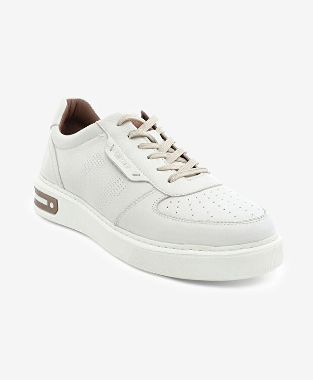 Erkek Bej Hakiki Deri Sneaker Ayakkabı - 2