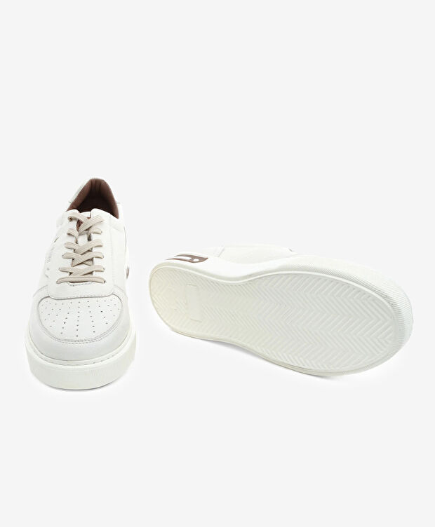 Erkek Bej Hakiki Deri Sneaker Ayakkabı - 6