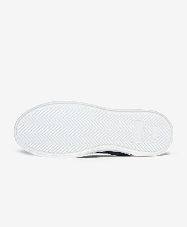 Erkek İndigo Hakiki Deri Sneaker Ayakkabı - 6