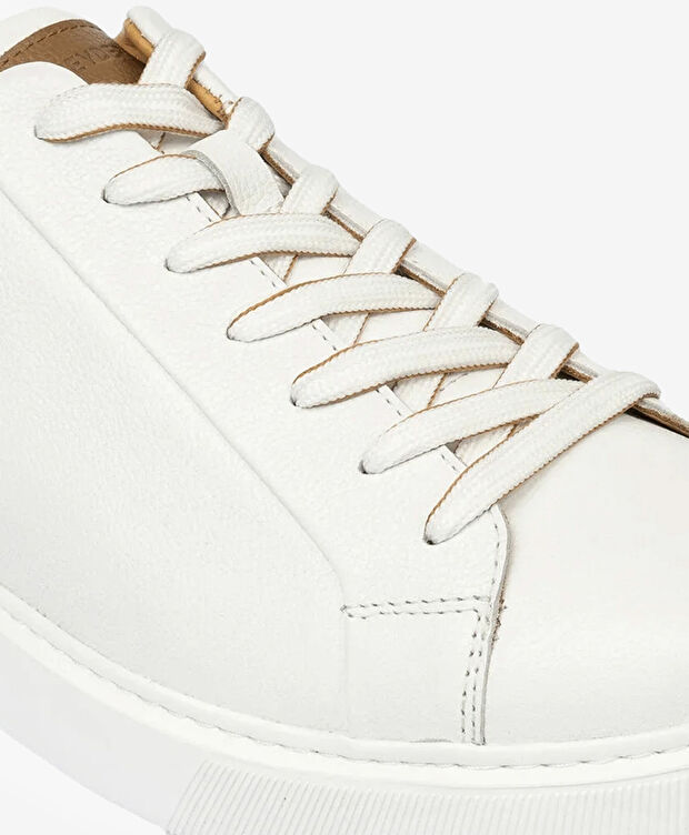 Erkek Beyaz Hakiki Deri Sneaker Ayakkabı - 5