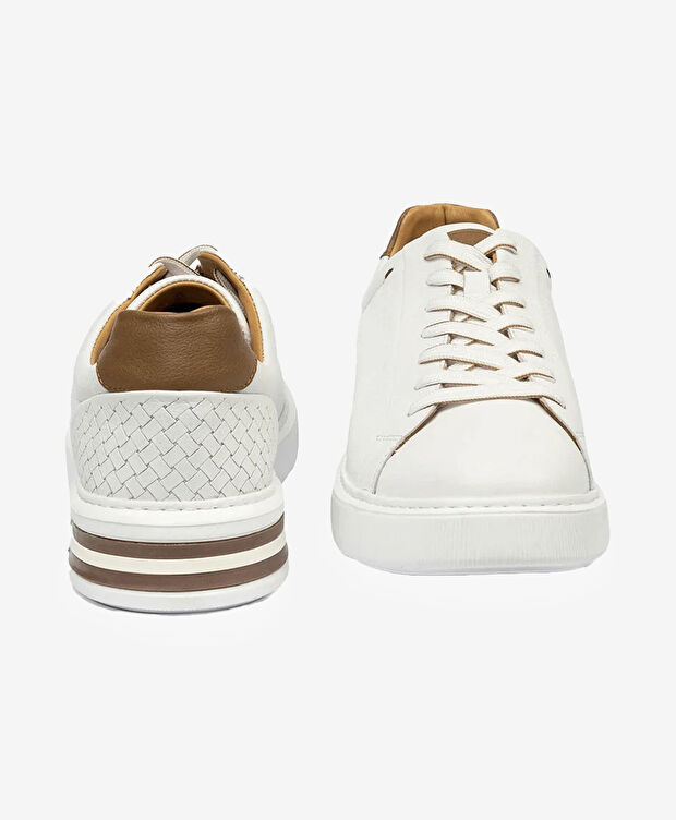 Erkek Beyaz Hakiki Deri Sneaker Ayakkabı - 7