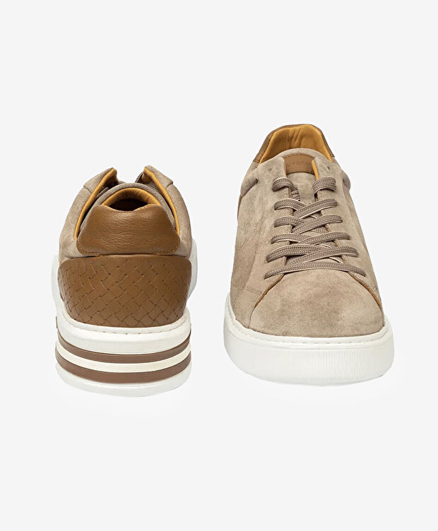 Erkek Vizon Hakiki Deri Sneaker Ayakkabı - 7