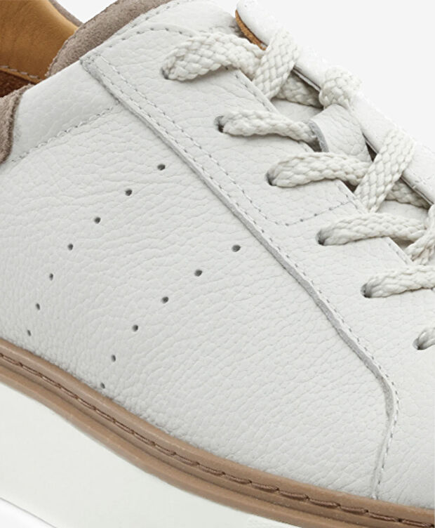 Erkek Kirli Beyaz Hakiki Deri Sneaker Ayakkabı - 5