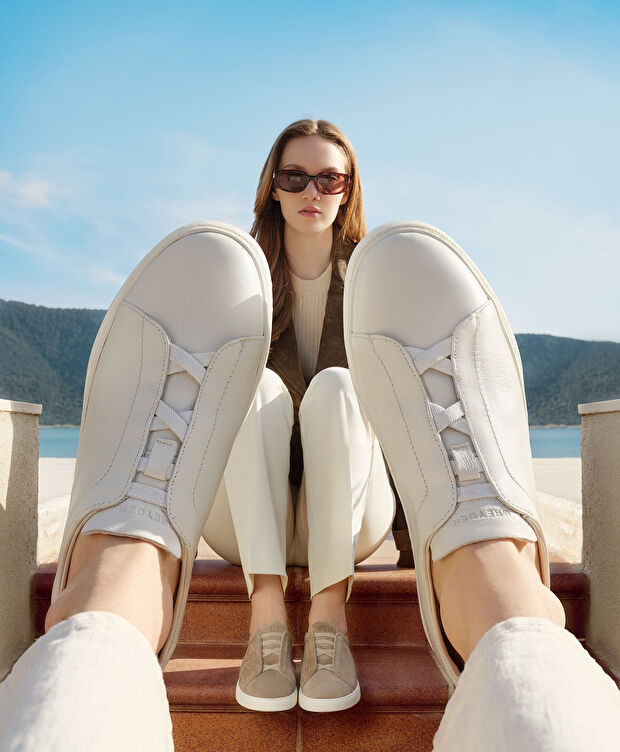 Erkek Beyaz Hakiki Deri Sneaker Ayakkabı - 7