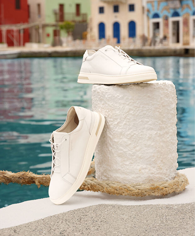 Erkek Beyaz Hakiki Deri Sneaker Ayakkabı - 7