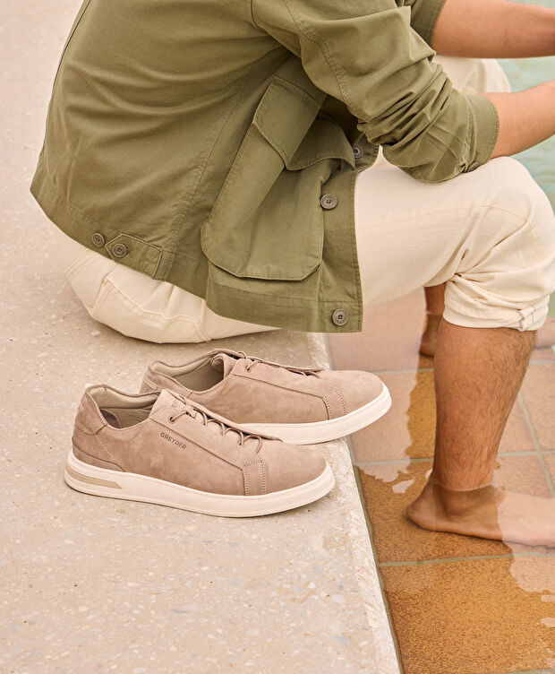 Erkek Vizon Hakiki Deri Sneaker Ayakkabı - 7