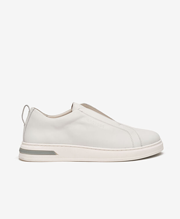Erkek Hakiki Deri Beyaz Sneaker Ayakkabı - 1