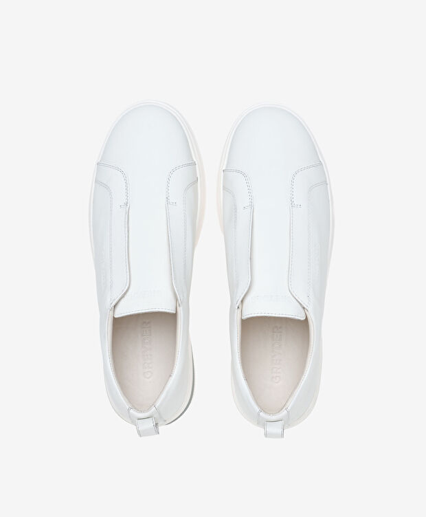 Erkek Hakiki Deri Beyaz Sneaker Ayakkabı - 5