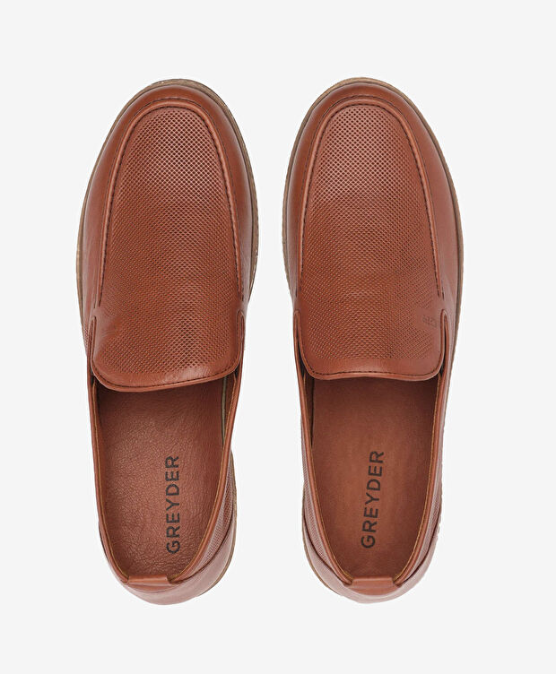 Erkek Taba Hakiki Deri Casual Ayakkabı - 5