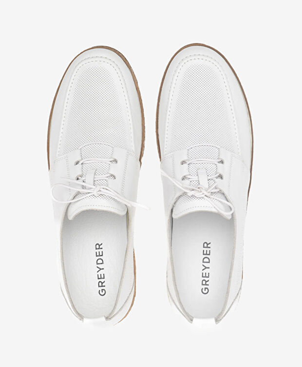 Erkek Beyaz Hakiki Deri Casual Ayakkabı - 5