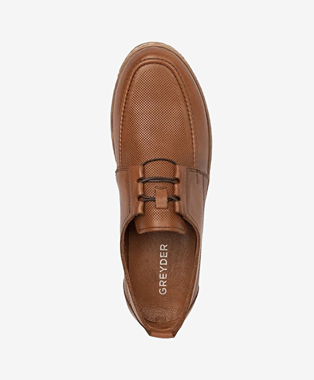 Erkek Taba Hakiki Deri Casual Ayakkabı - 4