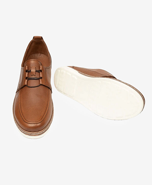 Erkek Taba Hakiki Deri Casual Ayakkabı - 6