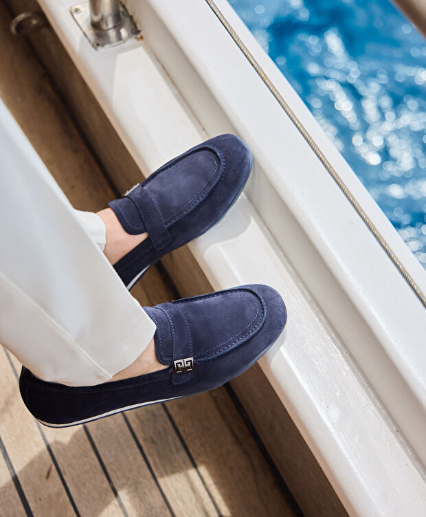 Erkek Lacivert Hakiki Deri Loafer Ayakkabı - 8