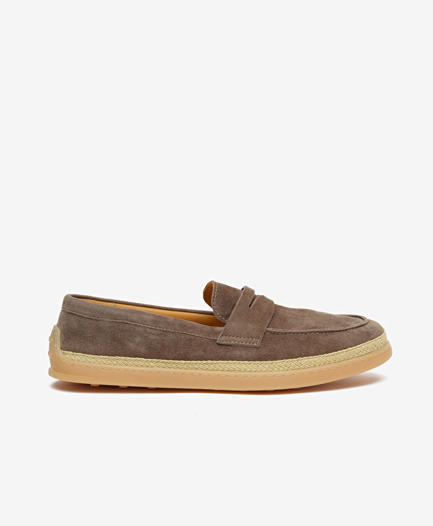 Erkek Vizon Süet Hakiki Deri Loafer Ayakkabı - 1