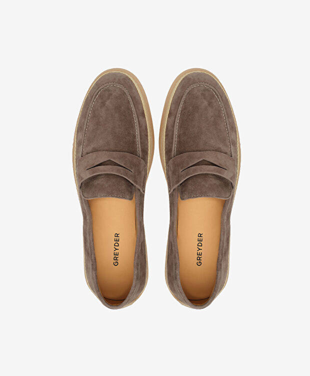 Erkek Vizon Süet Hakiki Deri Loafer Ayakkabı - 5