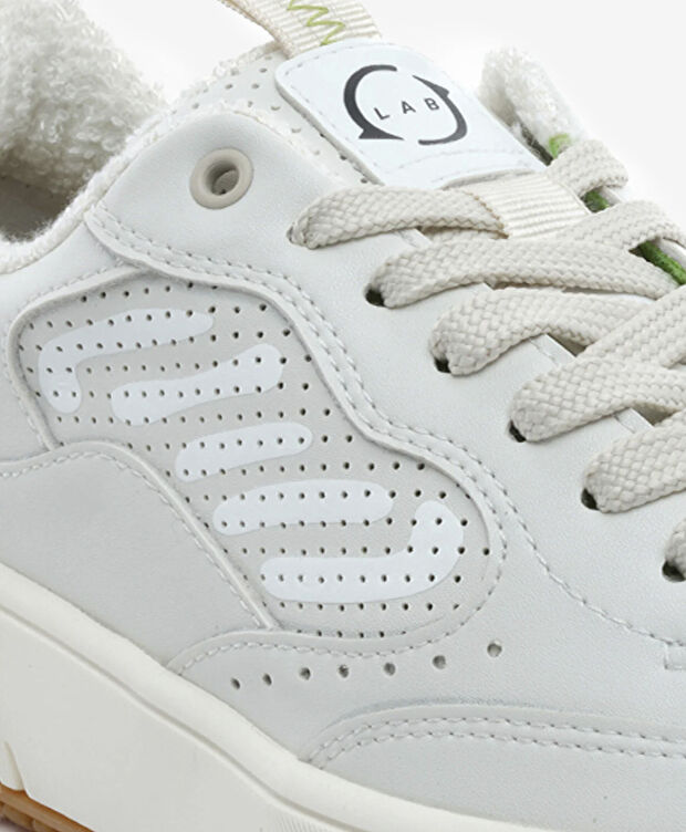 Kadın Kirli Beyaz Hakiki Deri Sneaker Ayakkabı - 5