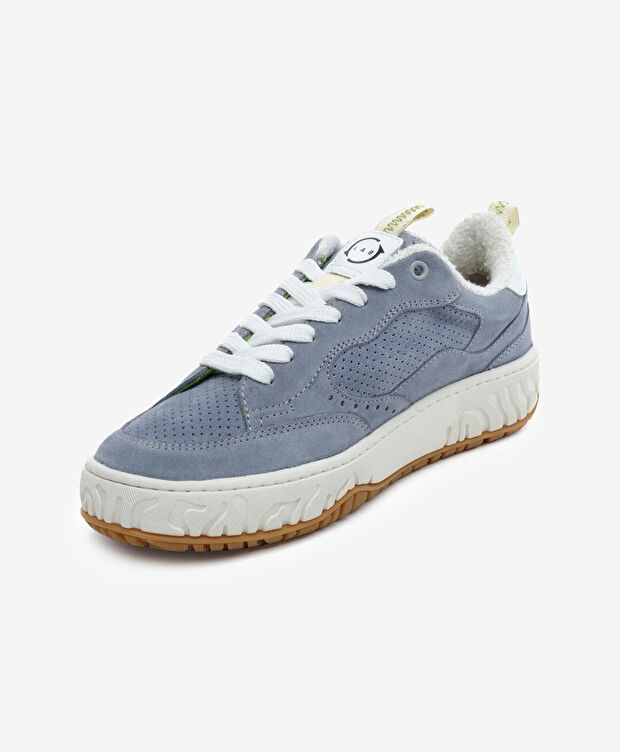 Kadın Beyaz Lacivert Hakiki Deri Sneaker Ayakkabı - 3